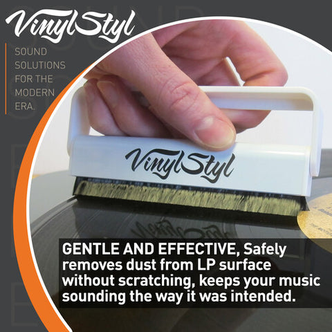 Vinyl Styl® Anti-static Vinyl Record Cleaning Brush - Micro Fiber (White)