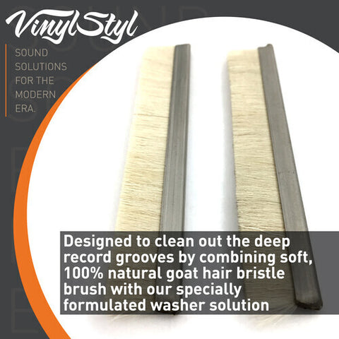 Vinyl Styl™ Deep Groove Record Washer Replacement Brushes 2 Pack