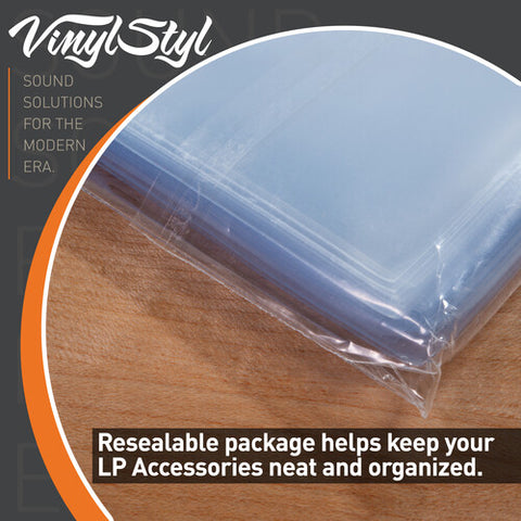 Vinyl Styl® 12 Inch Outer Record Sleeves - Easy Open - 50 Count (Crystal Clear)