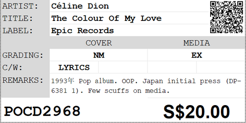 [Pre-owned] Céline Dion - The Colour Of My Love CD
