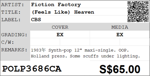 [Pre-owned] Fiction Factory - (Feels Like) Heaven 12" Maxi-Single 45rpm