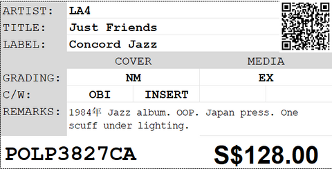 [Pre-owned] LA4 - Just Friends LP 33⅓rpm