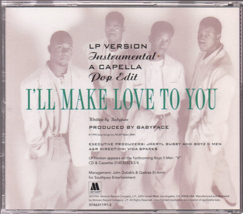 Boyz II Men - I'll Make Love To You Single CD