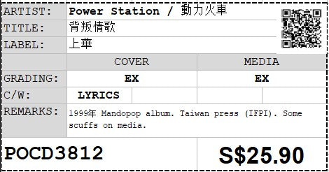 [Pre-owned] Power Station / 動力火車 - 背叛情歌 (Out Of Print)