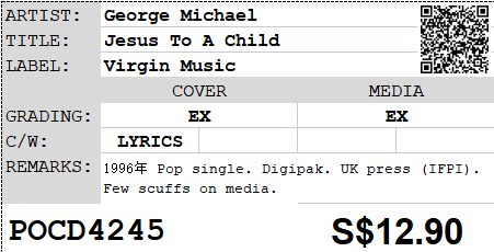 [Pre-owned] George Michael - Jesus To A Child Single CD