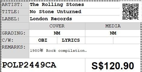 [Pre-owned] The Rolling Stones - No Stone Unturned LP 33⅓rpm