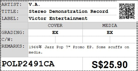 [PO] V.A. - Stereo Demonstration Record Promo 7" EP 45rpm (Out Of Print)