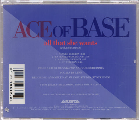 Ace Of Base - All That She Wants Maxi-Single CD